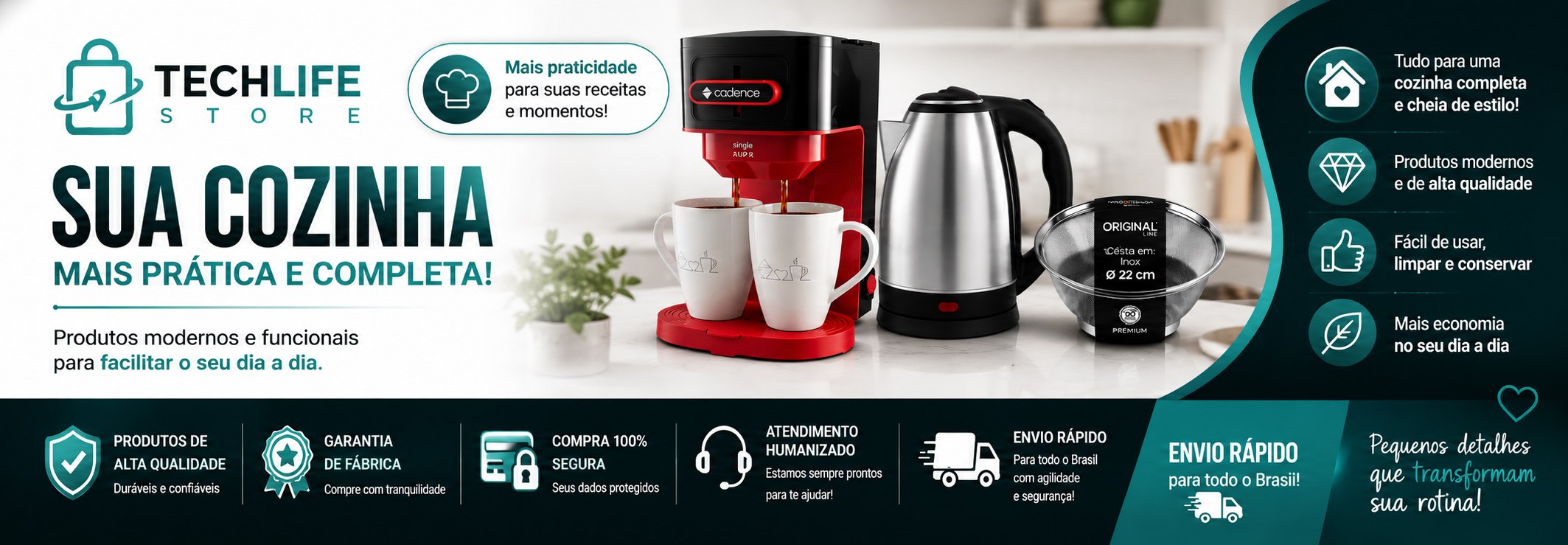 Sua cozinha mais prática e completa — confira a chaleira elétrica